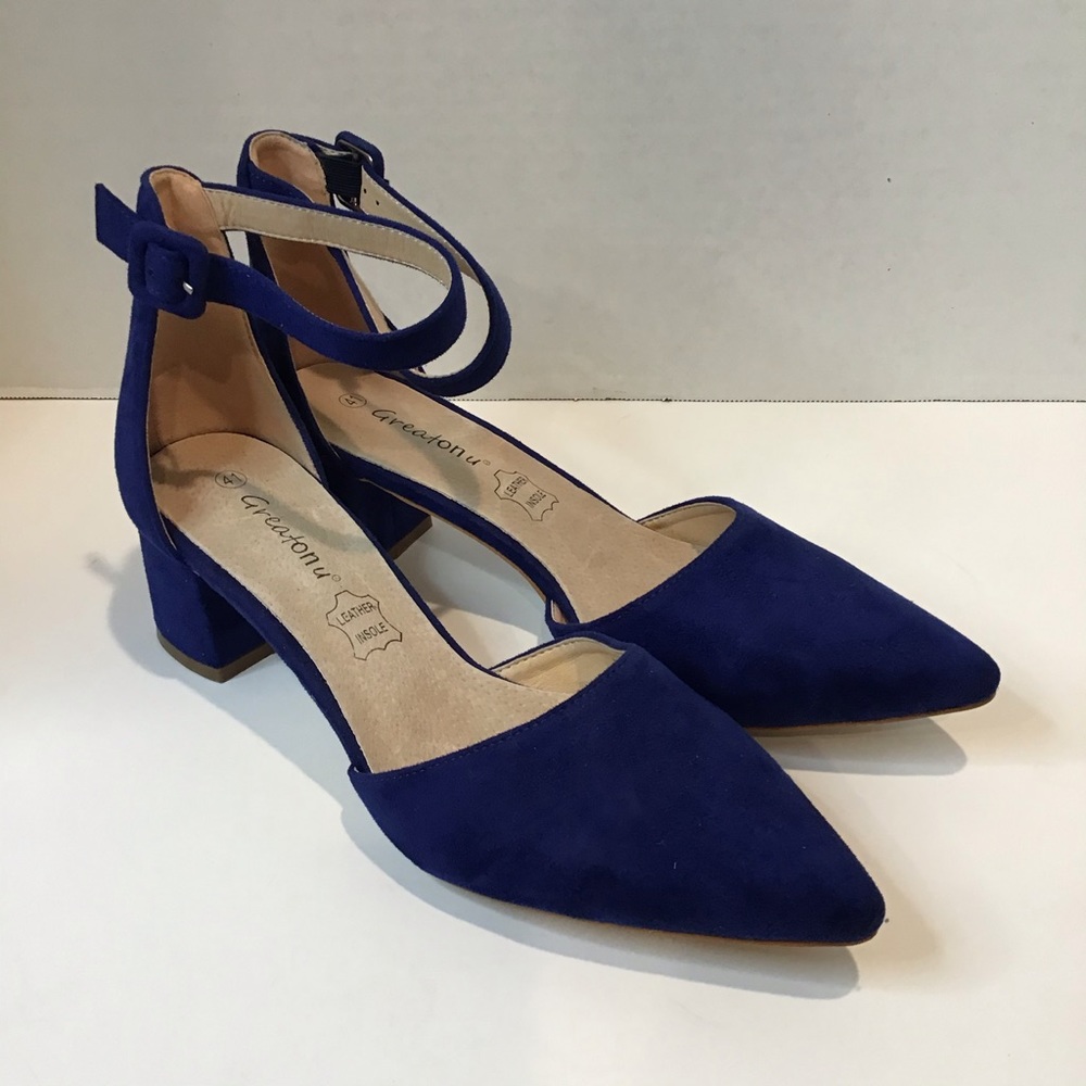 Greaton U Chunky Velvet Heel Sz 10 /41